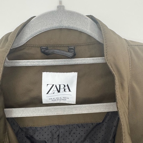 Zara Men's Military-Style Olive Green Zip Jacket - Picture 6 of 7